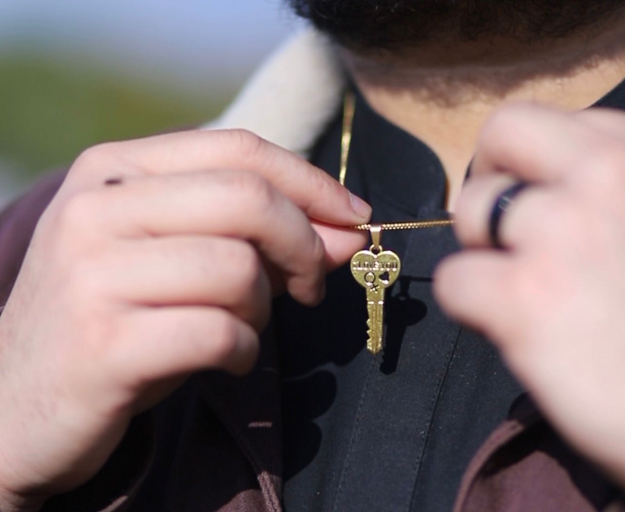 Heart And Key Couple Necklace