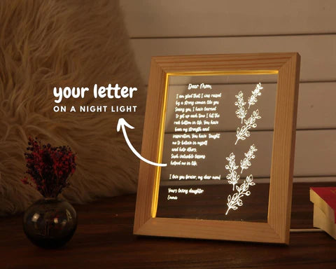 Dear Mom Frame Lamp Mothers Day gift