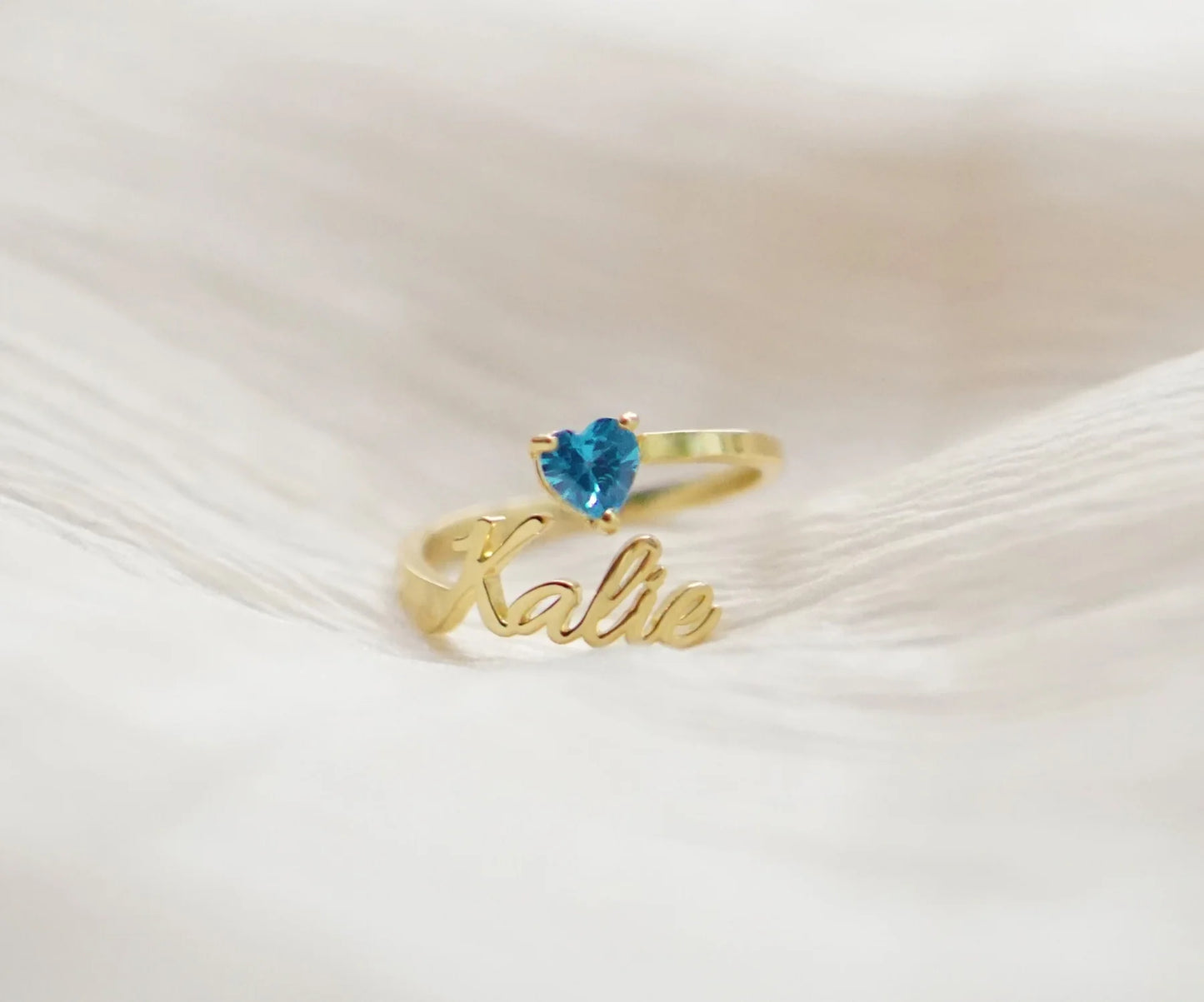 BIRTHSTONE NAME RING