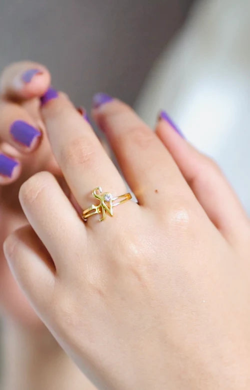 Adjustable Stylish Name Ring